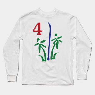 Season Flower Hua 4 Bamboo 竹 Tile. It's Mahjong Time! Long Sleeve T-Shirt